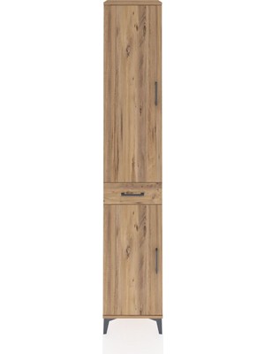 Hyperion Dolap 6 Raflı Tek Çekmeceli 2 Kapaklı 44X44X243 Çam-Çam