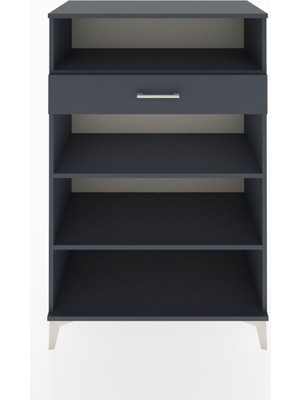 Hyperion Dolap 3 Raflı Tek Çekmeceli 88X44X134 Antrasit-Antrasit