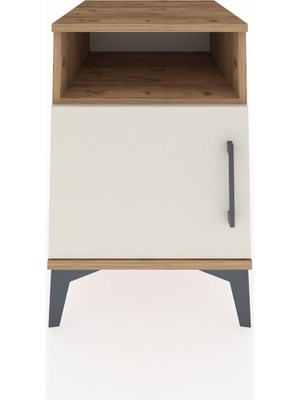 Kronos Komodin 2 Raflı Tek Kapaklı 44X59X64 Çam-Aytaşı