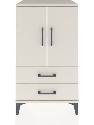 Hyperion Komodin 2 Raflı 2 Çekmeceli 2 Kapaklı 60X44X106 Aytaşı-Aytaşı