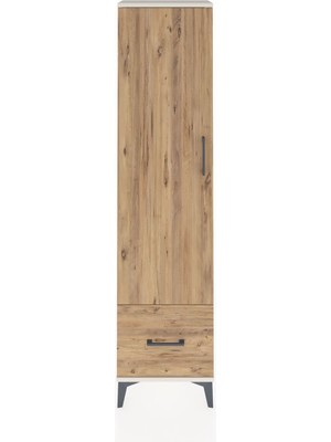 Arges Dolap 5 Raflı Tek Çekmeceli Tek Kapaklı 44X30X182 Aytaşı-Çam