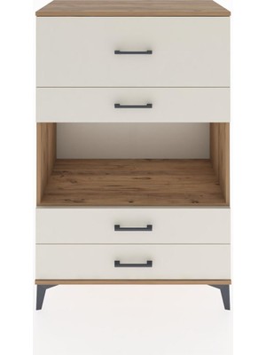 Hyperion Dolap Tek Raflı 4 Çekmeceli 88X44X134 Çam-Aytaşı