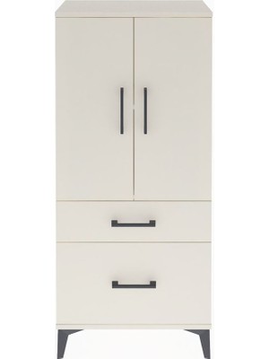 Arges Dolap 2 Raflı 2 Çekmeceli 2 Kapaklı 60X30X134 Aytaşı-Aytaşı