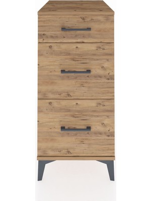 Kronos Komodin 3 Çekmeceli 44X59X96 Çam-Çam
