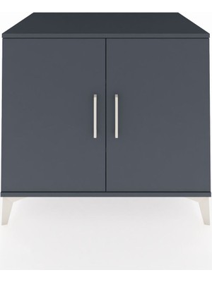 Kronos Şifonyer 2 Raflı 2 Kapaklı 88X59X80 Antrasit-Antrasit