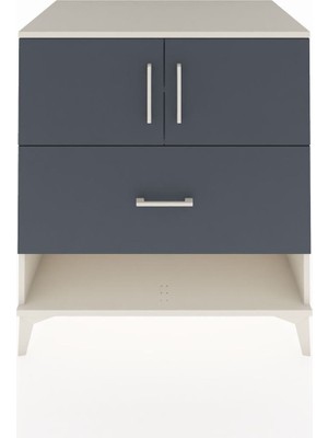 Kronos Şifonyer 2 Raflı Tek Çekmeceli 2 Kapaklı 88X59X96 Aytaşı-Antrasit