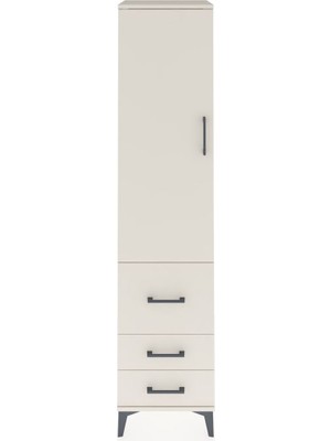 Hyperion Dolap 4 Raflı 3 Çekmeceli Tek Kapaklı 44X44X195 Aytaşı-Aytaşı