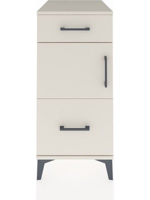 Kronos Komodin Tek Raflı 2 Çekmeceli Tek Kapaklı 44X59X96 Aytaşı-Aytaşı