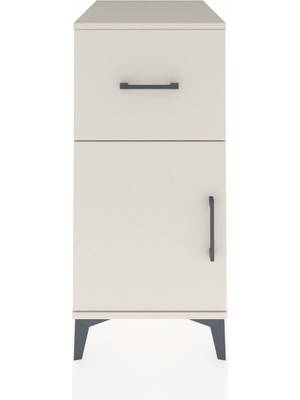 Kronos Komodin Tek Raflı Tek Çekmeceli Tek Kapaklı 44X59X96 Aytaşı-Aytaşı