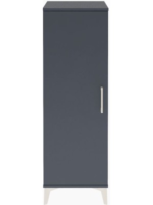 Arges Dolap Tek Kapaklı Tek Askılı 44X30X134 Antrasit-Antrasit