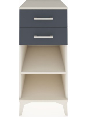 Kronos Komodin Tek Raflı 2 Çekmeceli 44X59X96 Aytaşı-Antrasit