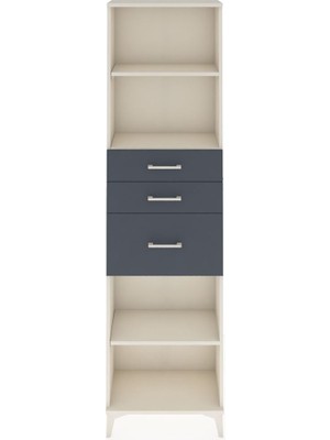 Arges Dolap 3 Raflı 3 Çekmeceli 60X30X221 Aytaşı-Antrasit