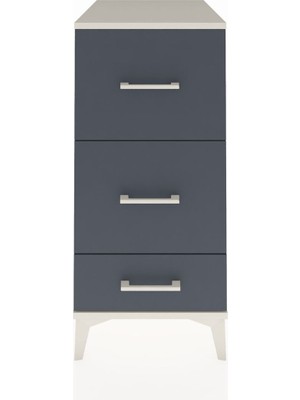 Kronos Komodin 3 Çekmeceli 44X59X96 Aytaşı-Antrasit