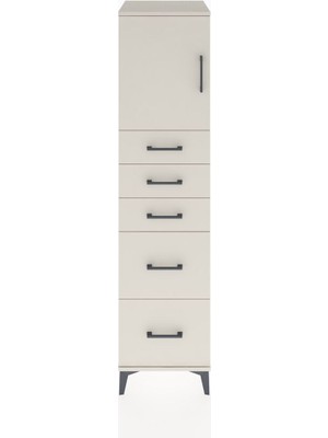 Hyperion Dolap Tek Raflı 5 Çekmeceli Tek Kapaklı 44X44X182 Aytaşı-Aytaşı