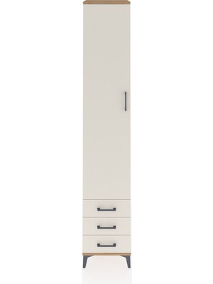 Hyperion Dolap 5 Raflı 3 Çekmeceli Tek Kapaklı 44X44X243 Çam-Aytaşı
