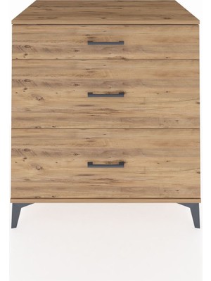 Kronos Şifonyer 3 Çekmeceli 88X59X96 Çam-Çam