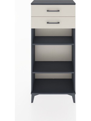 Hyperion Dolap 2 Raflı 2 Çekmeceli 60X44X134 Antrasit-Aytaşı