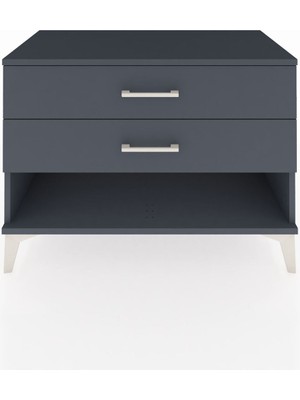 Hyperion Şifonyer 2 Çekmeceli 88X44X64 Antrasit-Antrasit