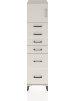 Hyperion Dolap Tek Raflı 6 Çekmeceli Tek Kapaklı 44X44X182 Aytaşı-Aytaşı