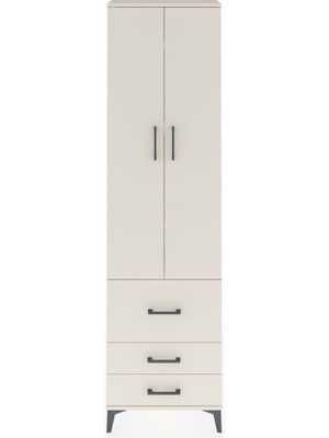 Arges Dolap 4 Raflı 3 Çekmeceli 2 Kapaklı 60X30X221 Aytaşı-Aytaşı