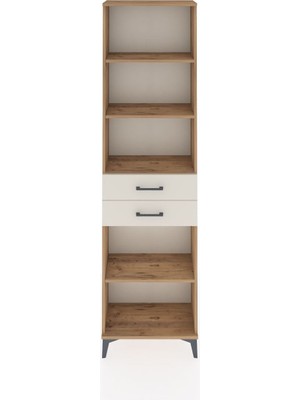 Arges Dolap 4 Raflı 2 Çekmeceli 60X30X221 Çam-Aytaşı