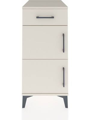 Kronos Komodin Tek Raflı Tek Çekmeceli 2 Kapaklı 44X59X96 Aytaşı-Aytaşı