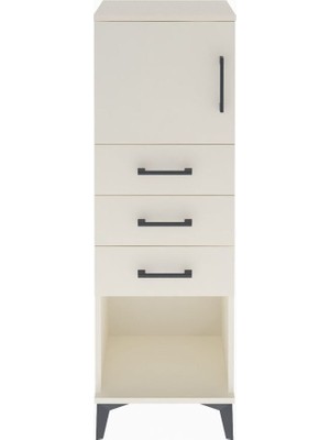 Arges Dolap Tek Raflı 3 Çekmeceli Tek Kapaklı 44X30X134 Aytaşı-Aytaşı