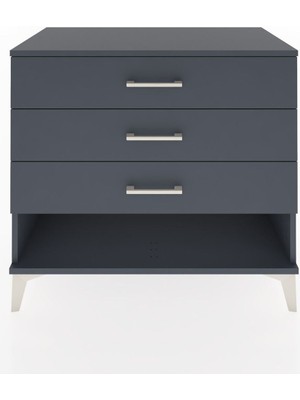 Hyperion Şifonyer 3 Çekmeceli 88X44X80 Antrasit-Antrasit