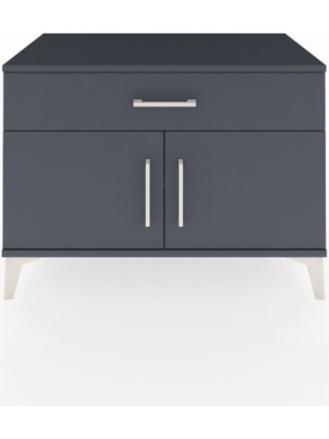 Hyperion Şifonyer Tek Raflı Tek Çekmeceli 2 Kapaklı 88X44X64 Antrasit-Antrasit