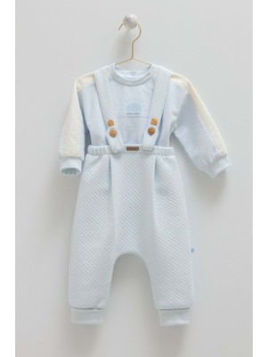 Good Vıbes Askılı Pantolonlu Alt Üst Takım - Caramell  - TKE2044 - Mavi - 12 - 18 Ay - TKE2044-MAVI-12 - 18 Ay Mavi