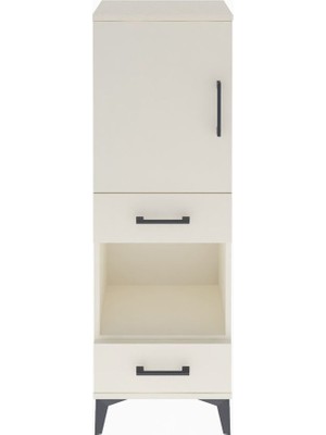 Arges Dolap 3 Raflı 2 Çekmeceli Tek Kapaklı 44X30X134 Aytaşı-Aytaşı