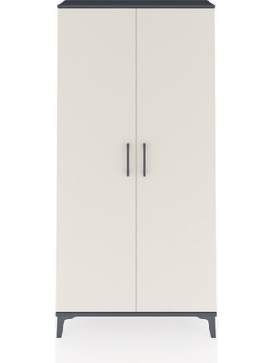 Arges Dolap 4 Raflı 2 Kapaklı 88X30X182 Antrasit-Aytaşı