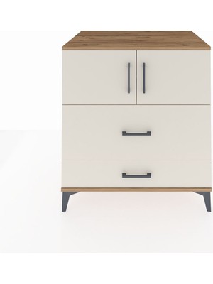 Kronos Şifonyer 2 Raflı 2 Çekmeceli 2 Kapaklı 88X59X96 Çam-Aytaşı