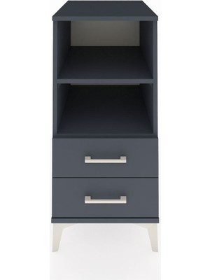 Kronos Komodin 2 Raflı 2 Çekmeceli 44X59X96 Antrasit-Antrasit