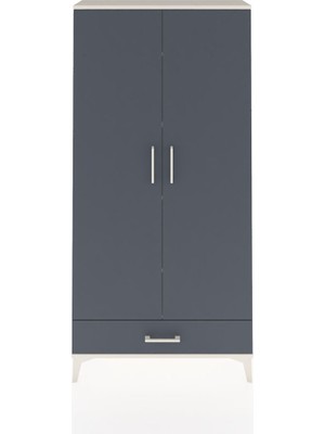 Arges Dolap 5 Raflı Tek Çekmeceli 2 Kapaklı 88X30X182 Aytaşı-Antrasit