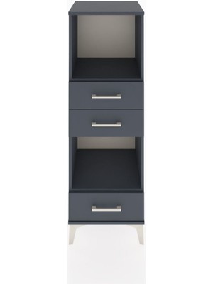 Hyperion Dolap 2 Raflı 3 Çekmeceli 44X44X134 Antrasit-Antrasit