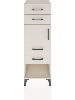 Hyperion Dolap Tek Raflı 4 Çekmeceli Tek Kapaklı 44X44X134 Aytaşı-Aytaşı