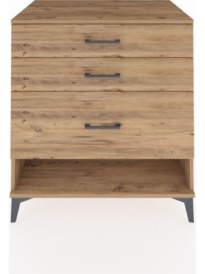Kronos Şifonyer 3 Çekmeceli 88X59X96 Çam-Çam