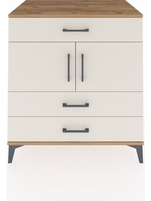 Kronos Şifonyer 2 Raflı 3 Çekmeceli 2 Kapaklı 88X59X96 Çam-Aytaşı