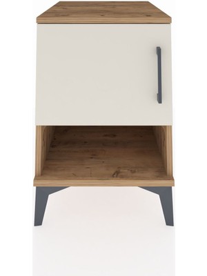 Kronos Komodin 2 Raflı Tek Kapaklı 44X59X64 Çam-Aytaşı