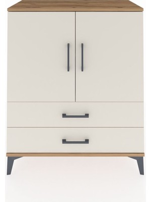 Hyperion Şifonyer 2 Raflı 2 Çekmeceli 2 Kapaklı 88X44X106 Çam-Aytaşı