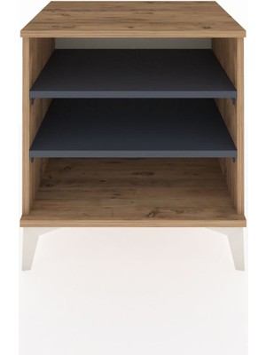 Hyperion Komodin 2 Raflı 60X44X64 Çam-Antrasit