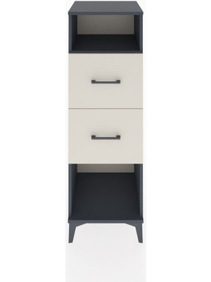 Hyperion Dolap Tek Raflı 2 Çekmeceli 44X44X134 Antrasit-Aytaşı