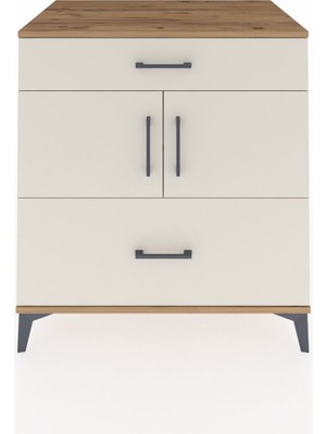 Kronos Şifonyer 2 Raflı 2 Çekmeceli 2 Kapaklı 88X59X96 Çam-Aytaşı