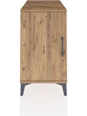 Kronos Komodin 2 Raflı Tek Kapaklı 44X59X80 Çam-Çam