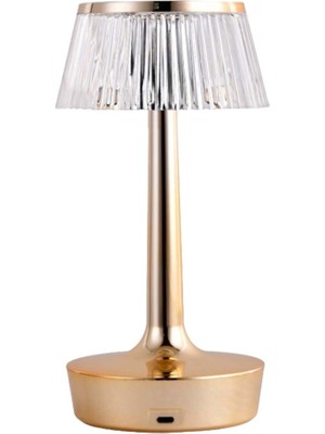 Şarjlı Masa Lambası, Dokunmatik, Gold, 3 Renk Seçeneği, Aydınlatma, Ofis ve Çalışma Işığı