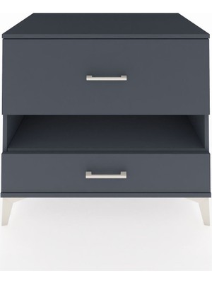 Kronos Şifonyer Tek Raflı 2 Çekmeceli 88X59X80 Antrasit-Antrasit