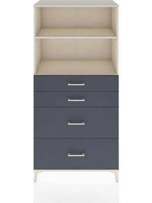 Hyperion Dolap 2 Raflı 4 Çekmeceli 88X44X182 Aytaşı-Antrasit
