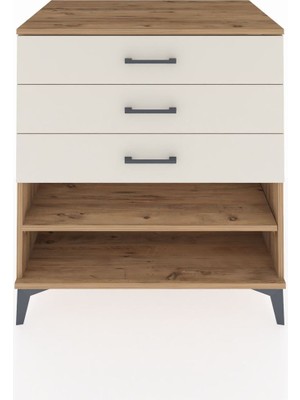 Kronos Şifonyer Tek Raflı 3 Çekmeceli 88X59X96 Çam-Aytaşı