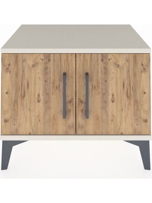 Hyperion Komodin Tek Raflı 2 Kapaklı 60X44X48 Aytaşı-Çam